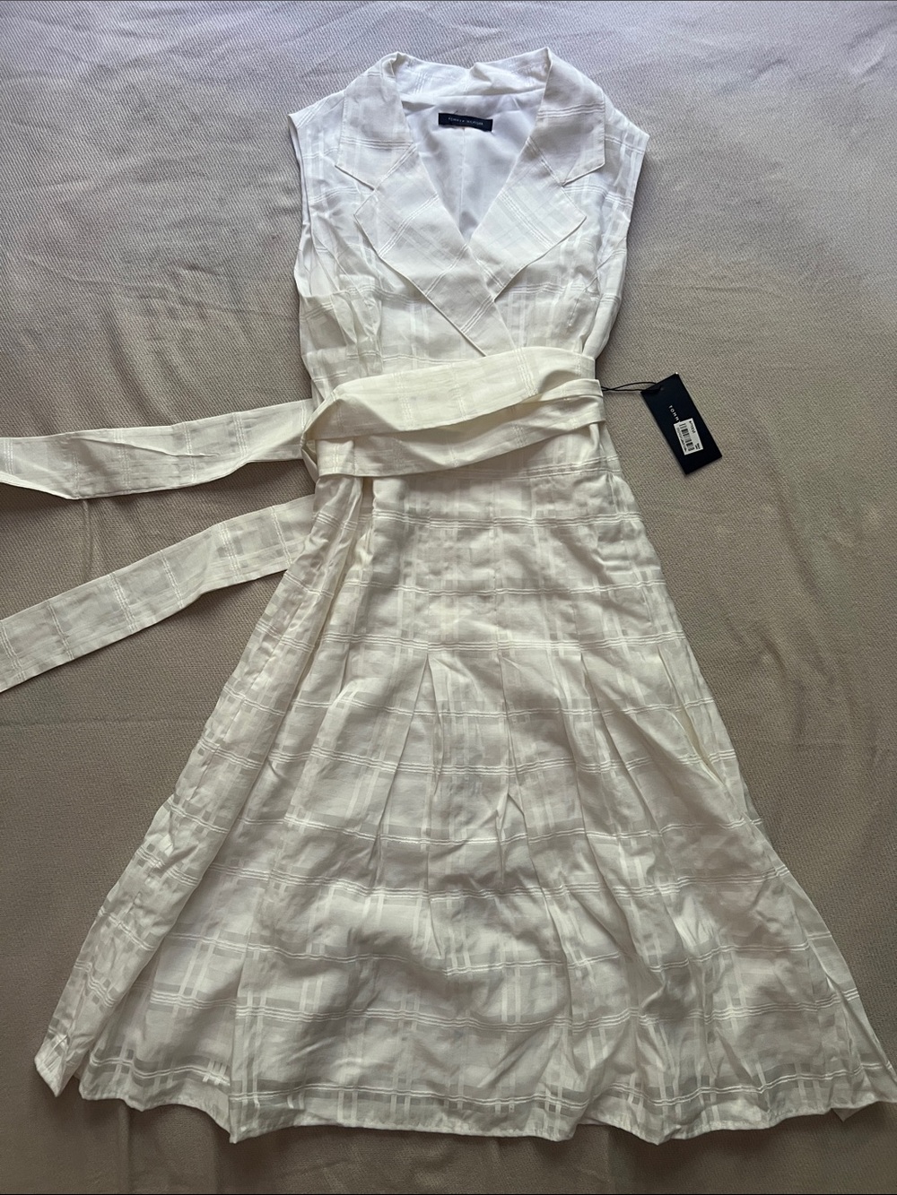 Tommy Hilfiger White Sleeveless Midi Wrap Dress